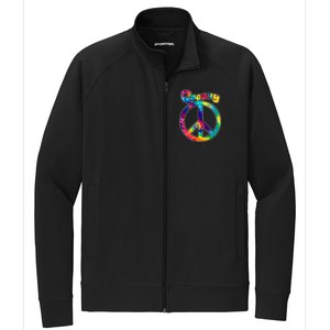 Groovy Peace Sign Stretch Full-Zip Cadet Jacket