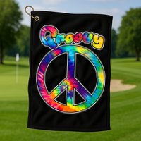 Groovy Peace Sign Golf Towel
