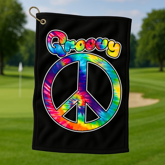 Groovy Peace Sign Golf Towel