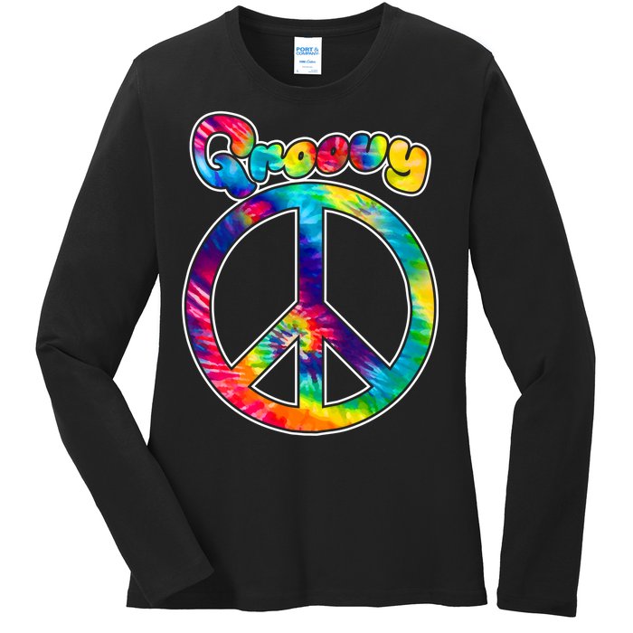 Groovy Peace Sign Ladies Long Sleeve Shirt