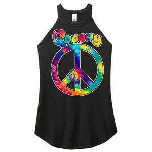 Groovy Peace Sign Women's Perfect Tri Rocker Tank