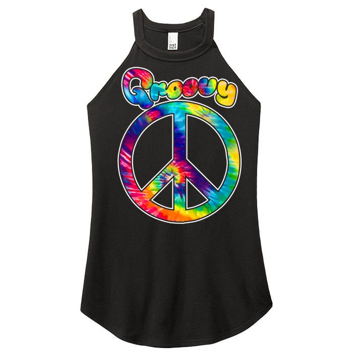 Groovy Peace Sign Women's Perfect Tri Rocker Tank