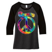 Groovy Peace Sign Women's Tri-Blend 3/4-Sleeve Raglan Shirt