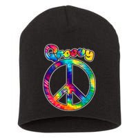 Groovy Peace Sign Short Acrylic Beanie