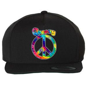 Groovy Peace Sign Wool Snapback Cap