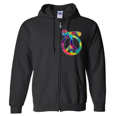 Groovy Peace Sign Full Zip Hoodie