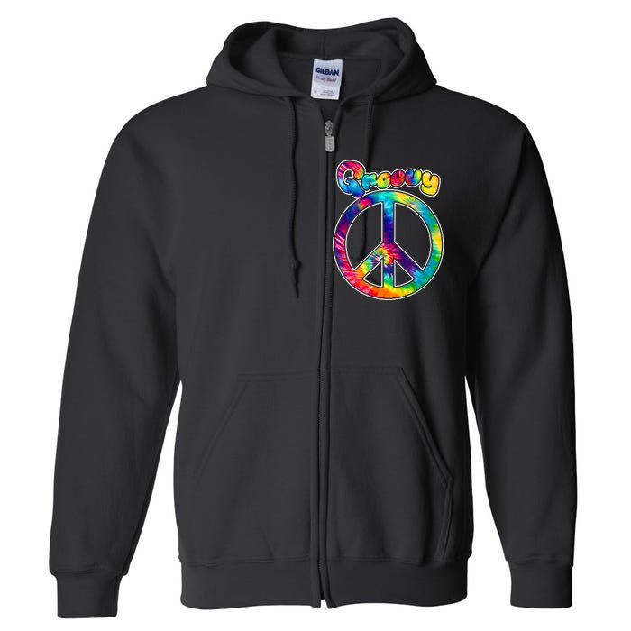 Groovy Peace Sign Full Zip Hoodie