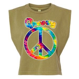 Groovy Peace Sign Garment-Dyed Women's Muscle Tee