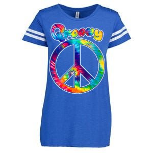 Groovy Peace Sign Enza Ladies Jersey Football T-Shirt