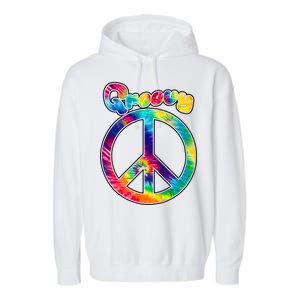 Groovy Peace Sign Garment-Dyed Fleece Hoodie