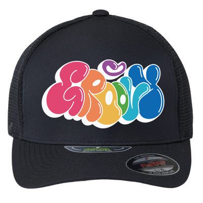 Groovy Retro Colorful Flexfit Unipanel Trucker Cap