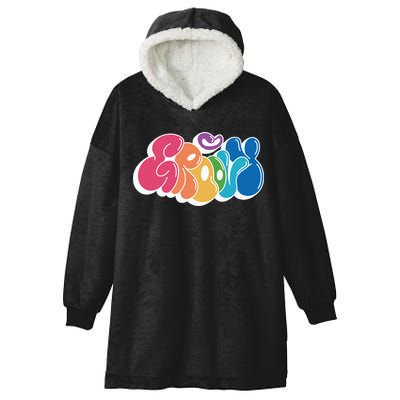 Groovy Retro Colorful Hooded Wearable Blanket