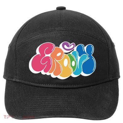 Groovy Retro Colorful 7-Panel Snapback Hat
