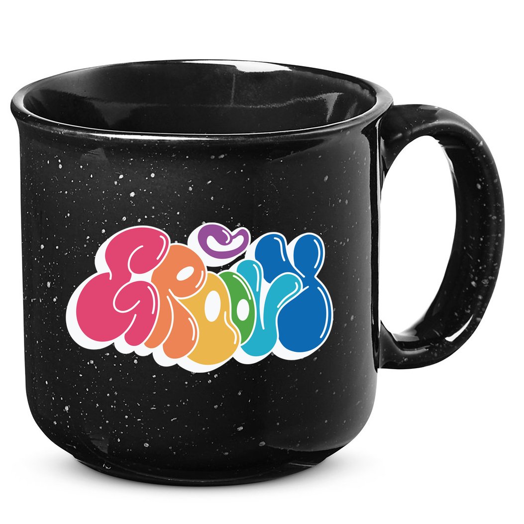 Groovy Retro Colorful 15oz Campfire Ceramic Mug