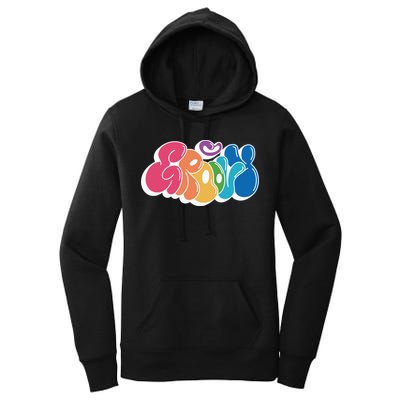 Groovy Retro Colorful Women's Pullover Hoodie
