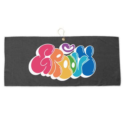 Groovy Retro Colorful Large Microfiber Waffle Golf Towel