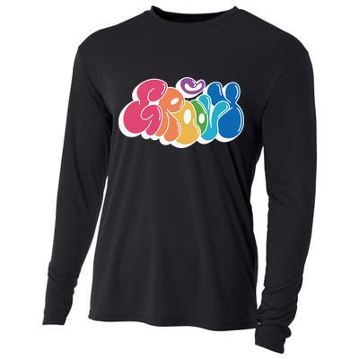 Groovy Retro Colorful Cooling Performance Long Sleeve Crew