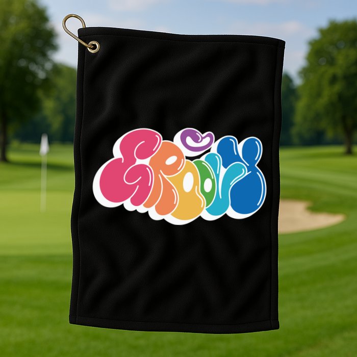 Groovy Retro Colorful Golf Towel