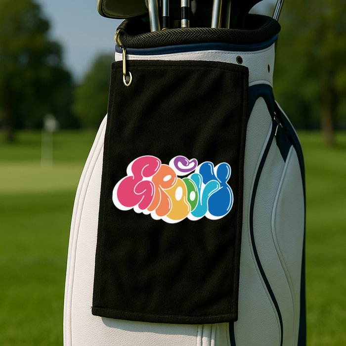 Groovy Retro Colorful Golf Towel