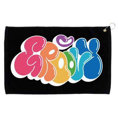 Groovy Retro Colorful Grommeted Golf Towel