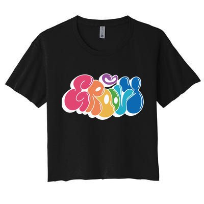 Groovy Retro Colorful Crop Top