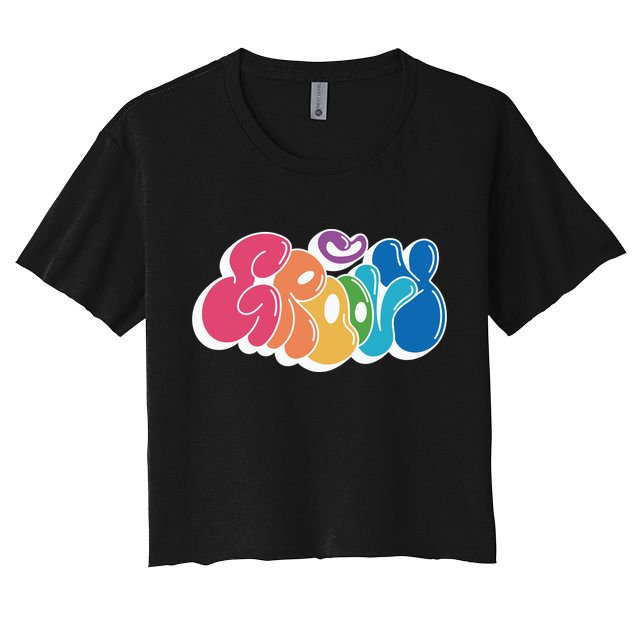 Groovy Retro Colorful Crop Top