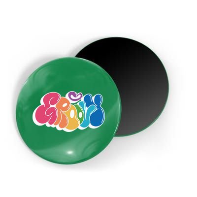 Groovy Retro Colorful Magnet