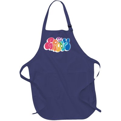 Groovy Retro Colorful Full-Length Apron With Pockets