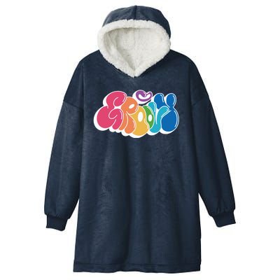 Groovy Retro Colorful Hooded Wearable Blanket