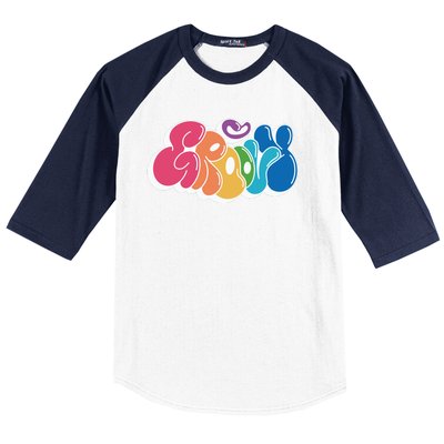 Groovy Retro Colorful Baseball Sleeve Shirt