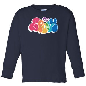 Groovy Retro Colorful Toddler Long Sleeve Shirt