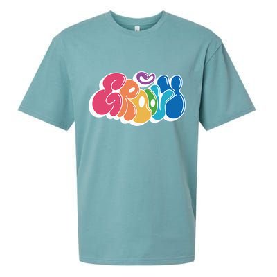 Groovy Retro Colorful Sueded Cloud Jersey T-Shirt