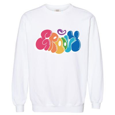 Groovy Retro Colorful Garment-Dyed Sweatshirt