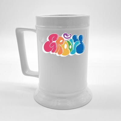 Groovy Retro Colorful Beer Stein