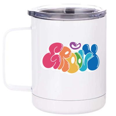 Groovy Retro Colorful 12 oz Stainless Steel Tumbler Cup