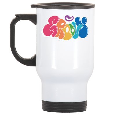 Groovy Retro Colorful Stainless Steel Travel Mug