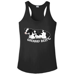 Ground Beef Funny Cow Ladies PosiCharge Competitor Racerback Tank