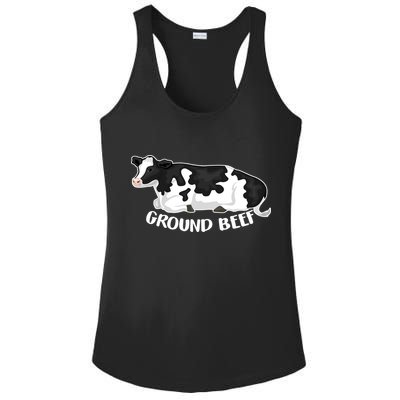Ground Beef Funny Cow Ladies PosiCharge Competitor Racerback Tank