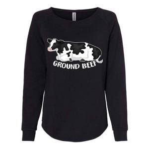 Ground Beef Funny Cow Womens California Wash Sweatshirt