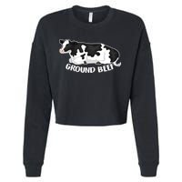 Ground Beef Funny Cow Cropped Pullover Crew