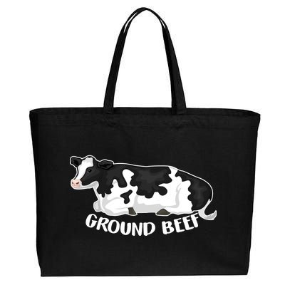 Ground Beef Funny Cow Cotton Canvas Jumbo Tote