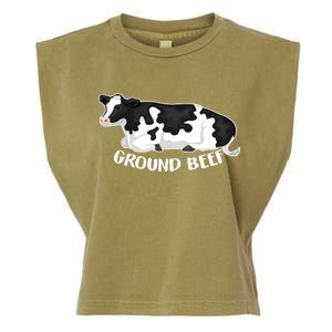 Ground Beef Funny Cow Garment-Dyed Women's Muscle Tee