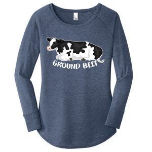 Ground Beef Funny Cow Women's Perfect Tri Tunic Long Sleeve Shirt