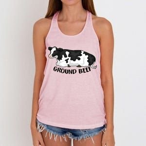 Ground Beef Funny Cow Women's Knotted Racerback Tank