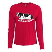 Ground Beef Funny Cow Womens Cotton Relaxed Long Sleeve T-Shirt