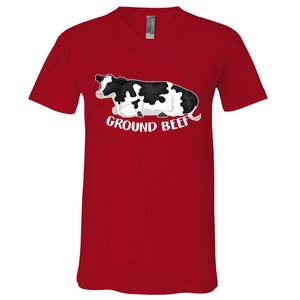 Ground Beef Funny Cow V-Neck T-Shirt