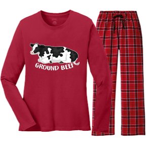 Ground Beef Funny Cow Women's Long Sleeve Flannel Pajama Set 