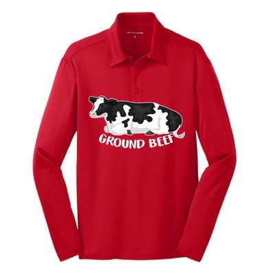 Ground Beef Funny Cow Silk Touch Performance Long Sleeve Polo