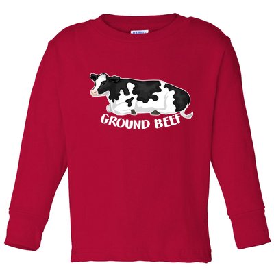 Ground Beef Funny Cow Toddler Long Sleeve Shirt