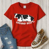 Ground Beef Funny Cow Womens T-Shirt